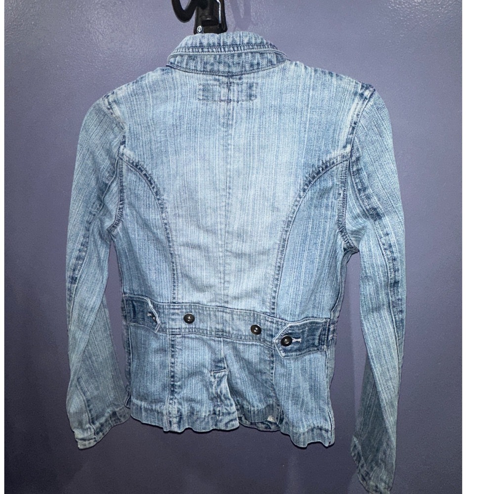 Mossimo Light Wash Denim Blazer Jacket Y2K Tailored 100% Cotton Small - Picture 2 of 6